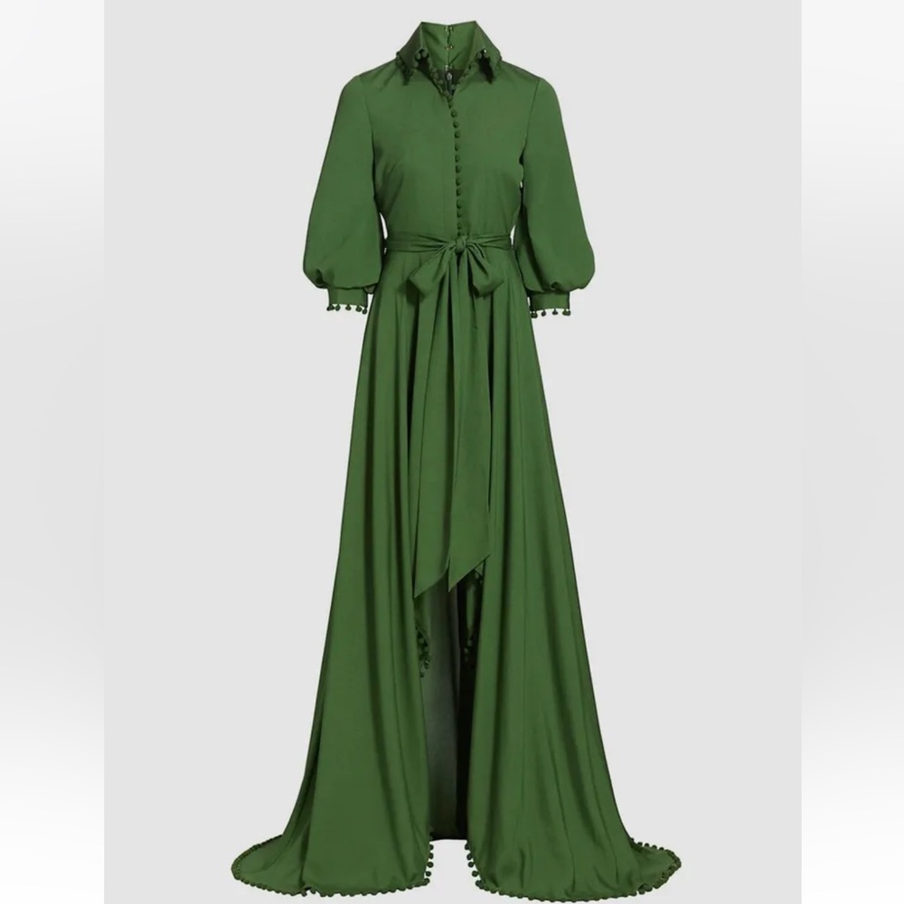 Badgley Mishka royal style beautiful dress green pompoms shirt style
